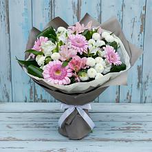Букет цветов из:  Герберы, Альстромерии и Хризантемы #REPLACE_PRED# Троицко-Печорске
