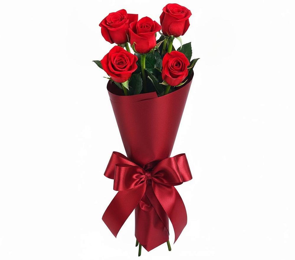 Букет 5 Красных роз Эдлесс Лав в Троицко-Печорске