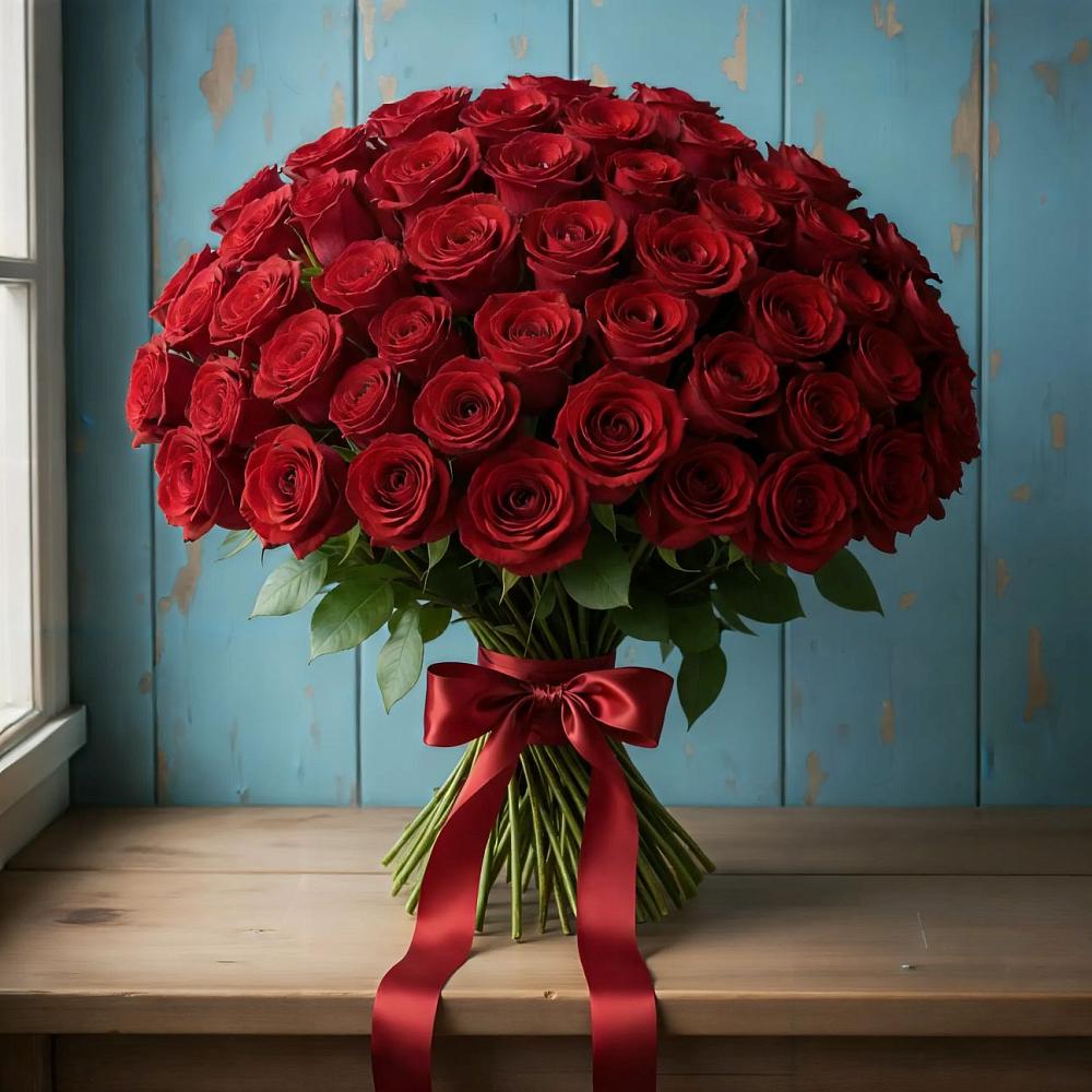 Букет Красные розы Блэк Меджик в Троицко-Печорске