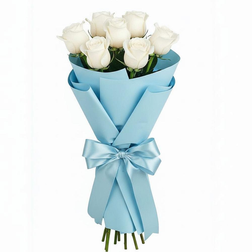 Букет 7 белых роз Проуд в Троицко-Печорске