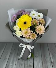 Букет цветов из:  Розы, Герберы и Хризантемы в Троицко-Печорске