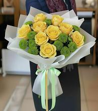 Букет цветов из:  Хризантемы и Розы #REPLACE_PRED# Троицко-Печорске