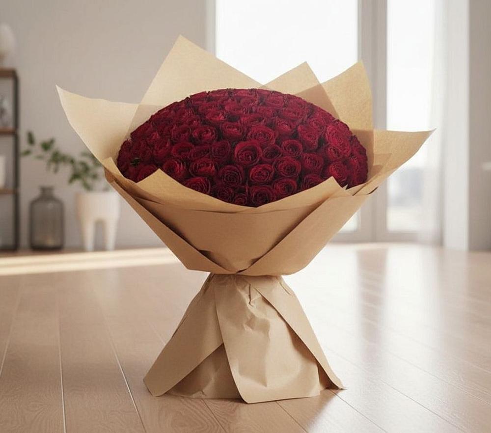 Букет 101 Красная роза в Троицко-Печорске