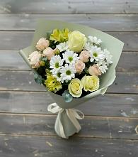 Букет цветов из:  Альстромерии, Розы и Хризантемы в Троицко-Печорске
